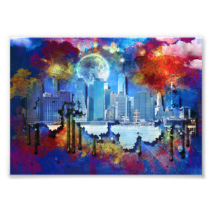 Foto SlipperyJoe NYC grafiti luna rodeada de nubes dram