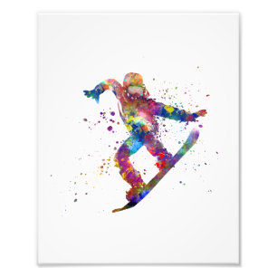 Foto Snowboard in watercolor