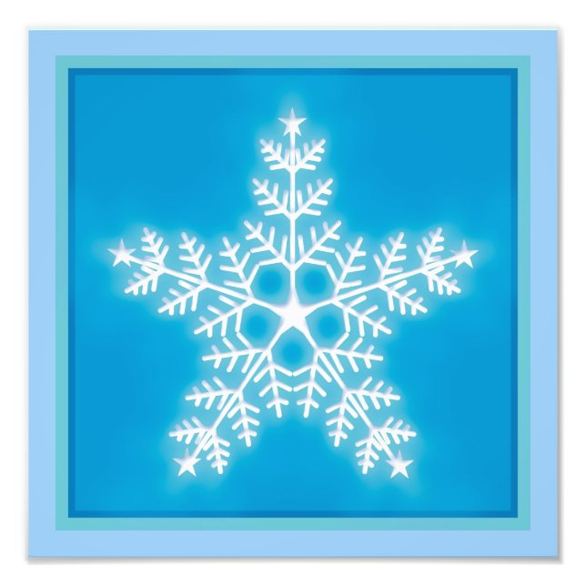 Foto Snowflake Estrella azul y blanco (Frente)