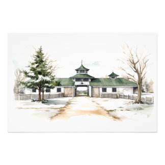 Foto Snowowley Horse Barn Wall Art