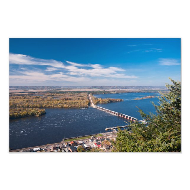Foto Sobre río Mississippi y represa en Alma (Frente)