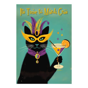 Foto Sofisticados Retro Es hora del Martini de Mardi Gr
