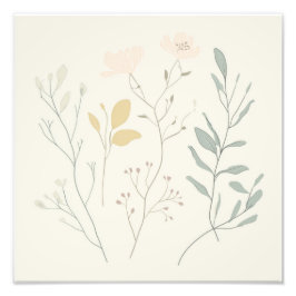 Foto Soft Botanical Poster – Minimal Pastel Floral