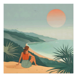 Foto Soledad del atardecer - Impresión de vista costera