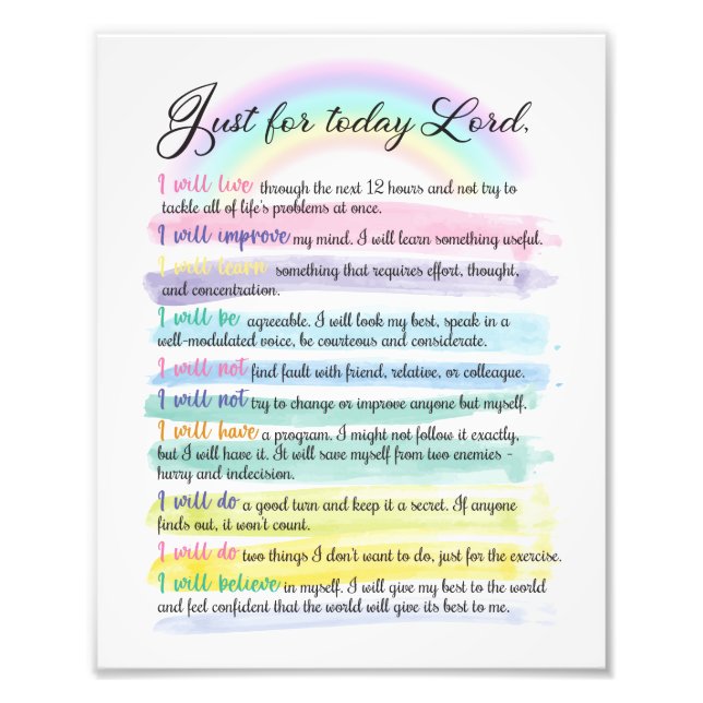 Foto Sólo por hoy, Señor (Frente)