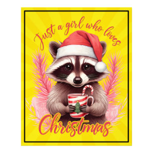 Foto Solo Una Chica Que Ama El Mapache De Navidad-71692