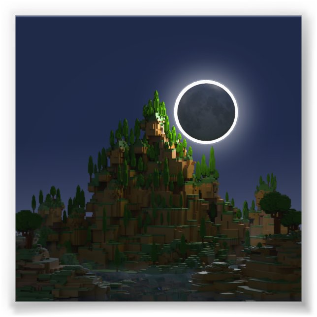 Foto Sombra del arte de Voxel de baja intensidad lunar (Frente)