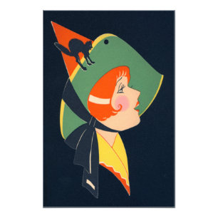 Foto Sombrero de Bruja Art Deco Gato Negro