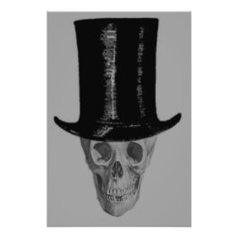 Foto Sombrero de copa cráneo monocromo