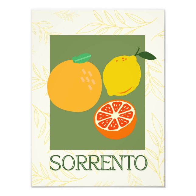 Foto Sorrento Italia Citrus Kitchen Print | Retro (Frente)