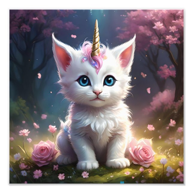 Foto "Sparkle Paws: El encantador Gatito Unicornio" (Frente)
