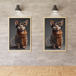 Foto Sphynx cat Pilot Aviator Cool Funny Aviation