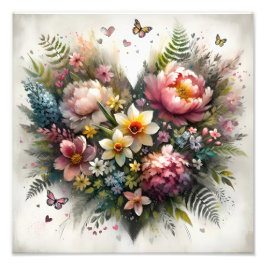 Foto Spring Floral Bouquet Watercolor