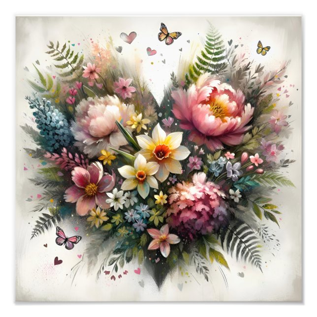 Foto Spring Floral Bouquet Watercolor (Frente)