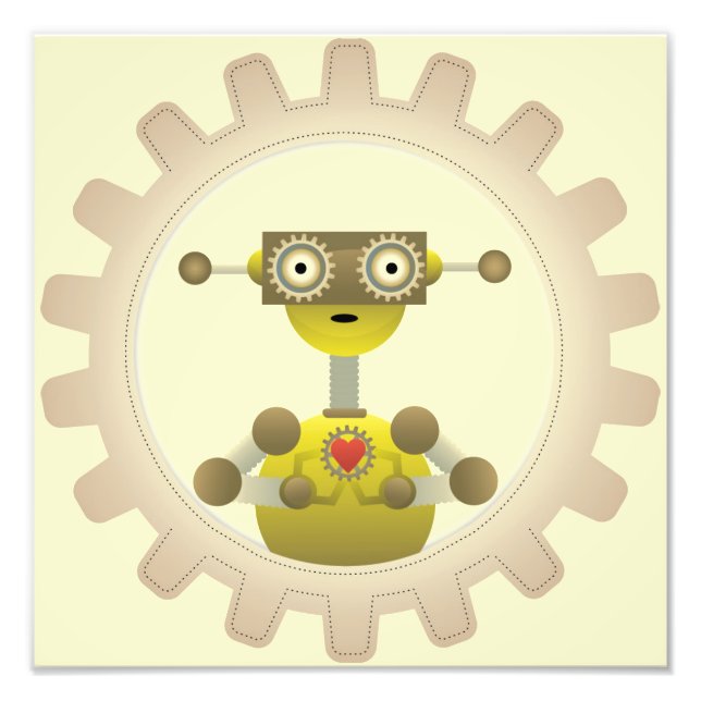 Foto Sr. Robot con imagen de Steampunk Gear Heart (Frente)