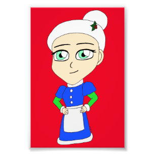 Foto Sra. Claus Chibi traje azul