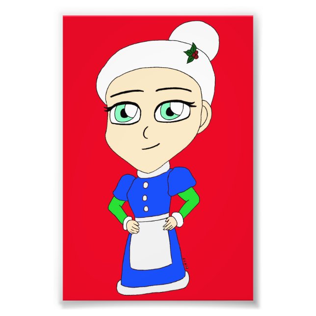 Foto Sra. Claus Chibi traje azul (Frente)