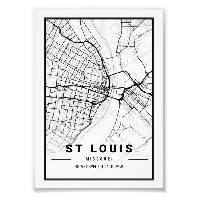 Foto St Louis - Mapa de la ciudad iluminada de Missouri (Frente)