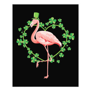 Foto St Patricks Day Flamingo Shamrock Heart