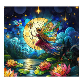 Foto Stained Glass Moonlight Flight Fairy 