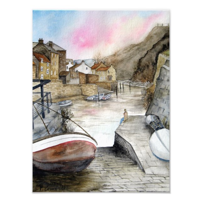 Foto Staithes North Yorkshire England Watercolor (Frente)