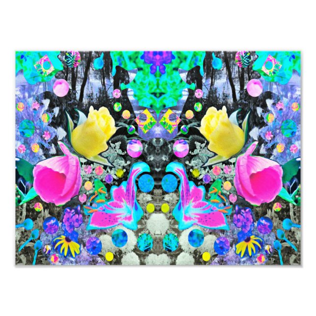 Foto Stargazer Lily, Rosa y Collage de Hibiscus Rosa (Frente)