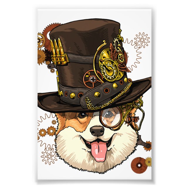 Foto Steampunk Corgi Dog Steampunk Lovers (Frente)