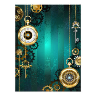 Foto Steampunk Jewelry Watch sobre un fondo verde