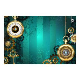 Foto Steampunk Jewelry Watch sobre un fondo verde