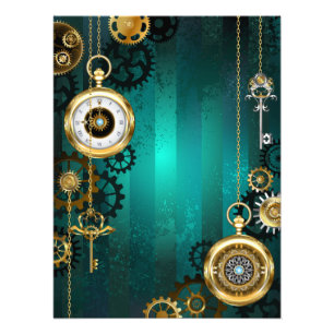 Foto Steampunk Jewelry Watch sobre un fondo verde