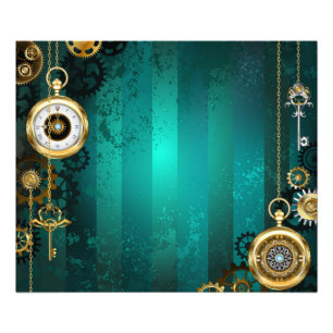 Foto Steampunk Jewelry Watch sobre un fondo verde