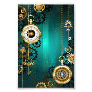 Foto Steampunk Jewelry Watch sobre un fondo verde