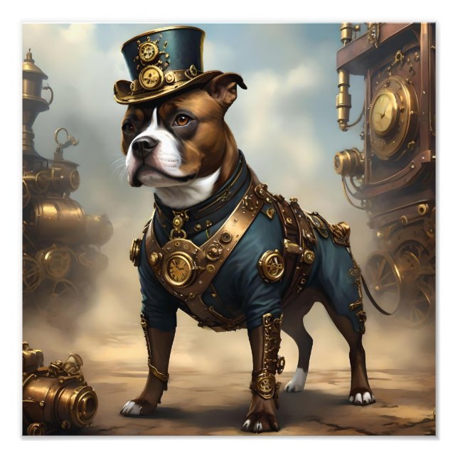 Foto Steampunk Staffordshire Bull Terrier, (Frente)