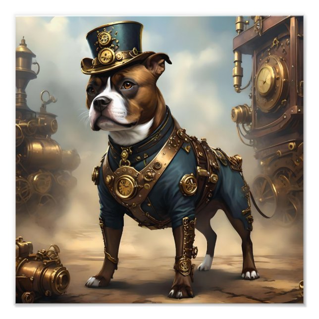 Foto Steampunk Staffordshire Bull Terrier, (Frente)