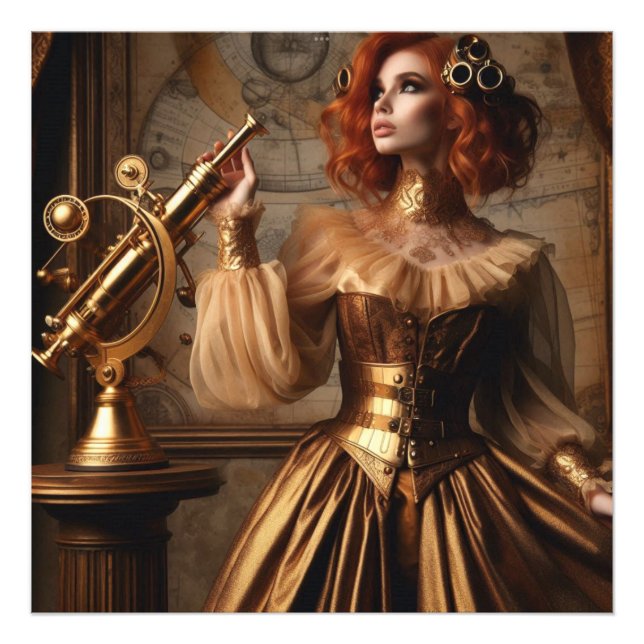 Foto Steampunk Victorian Gold Astronomer (Frente)