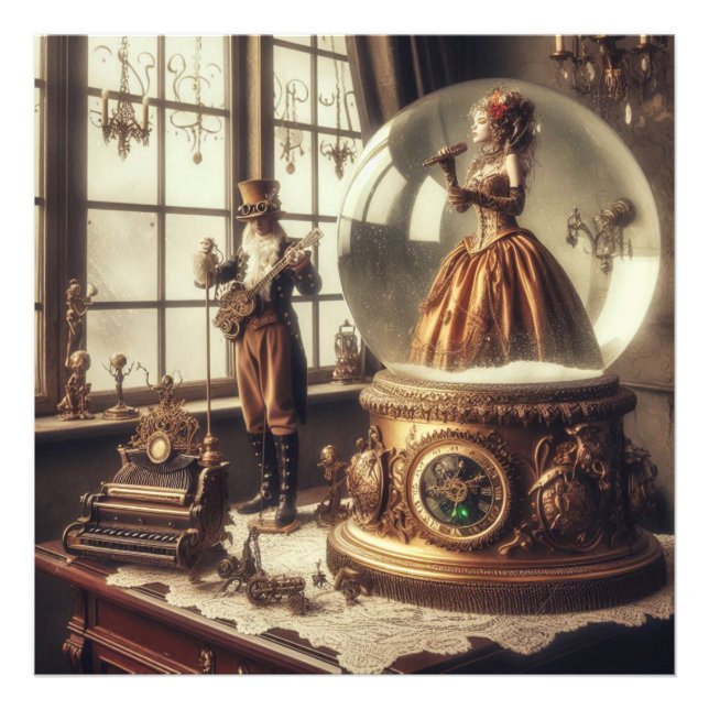 Foto Steampunk Victorian Music Snow Globe (Frente)