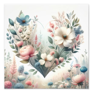 Foto Suave Floral Botánico de Pradera en Pastel