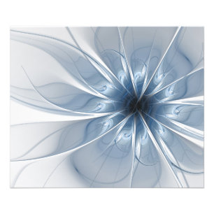 Foto Suave y delicado flor de fantasía fractal azul