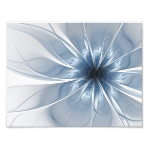 Foto Suave y delicado flor de fantasía fractal azul