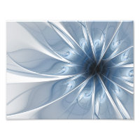 Suave y delicado flor de fantasía fractal azul