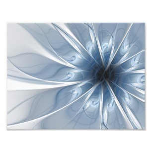 Foto Suave y delicado flor de fantasía fractal azul