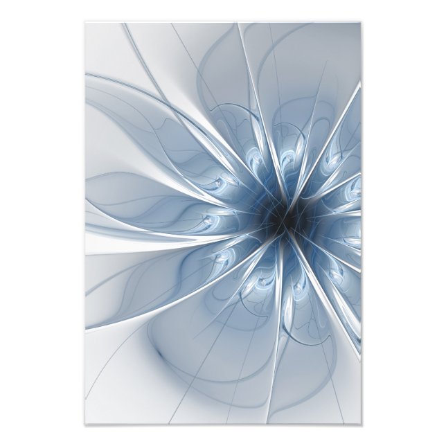 Foto Suave y delicado flor de fantasía fractal azul (Frente)