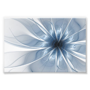 Foto Suave y delicado flor de fantasía fractal azul