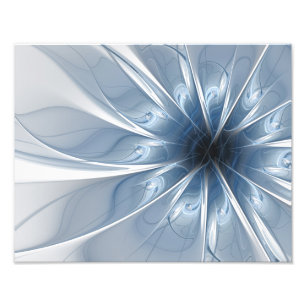Foto Suave y delicado flor de fantasía fractal azul