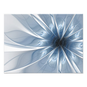 Foto Suave y delicado flor de fantasía fractal azul