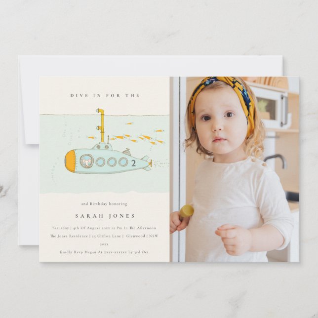 Foto Submarina Submarina Cualquier Invitación de C (Anverso)