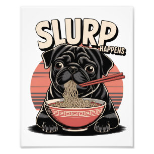 Foto Sucede un agujereado gracioso de Pug que come Rame
