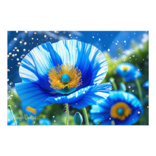 Foto Sueño de Amapola Azul – Arte Floral Macro Etéreo