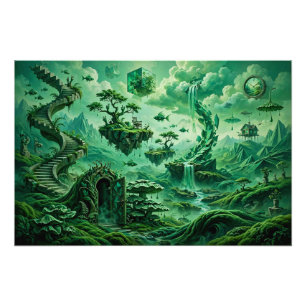 Foto Sueños Esmeralda Paisaje Surrealista Tonos de Verd
