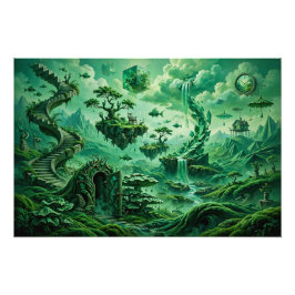 Foto Sueños Esmeralda Paisaje Surrealista Tonos de Verd